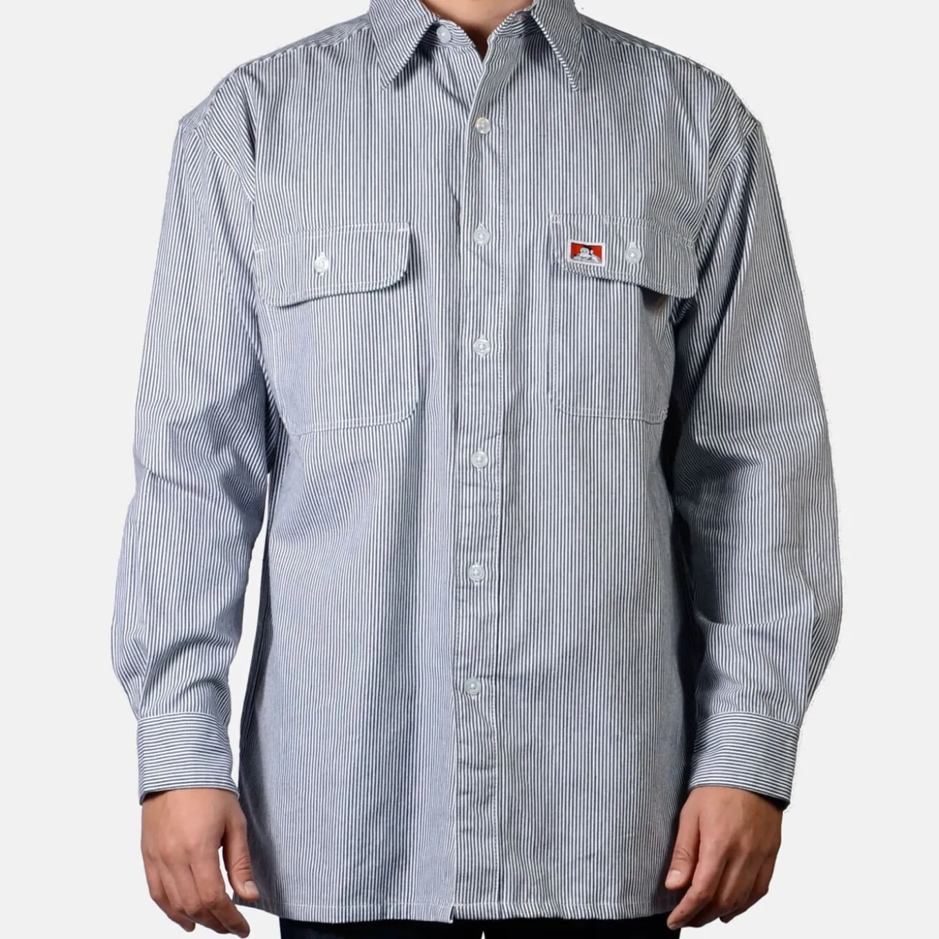 Ben Davis Long Sleeve 100% Cotton Button-Up Shirt -