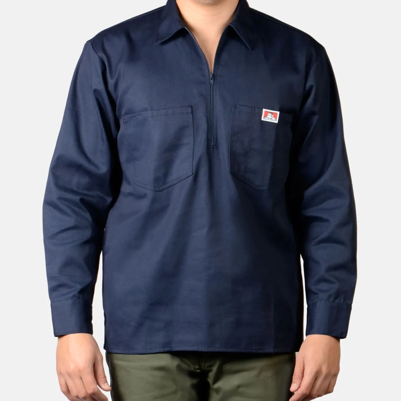 Ben Davis Long Sleeve Solid 1/2 Zip Shirt -