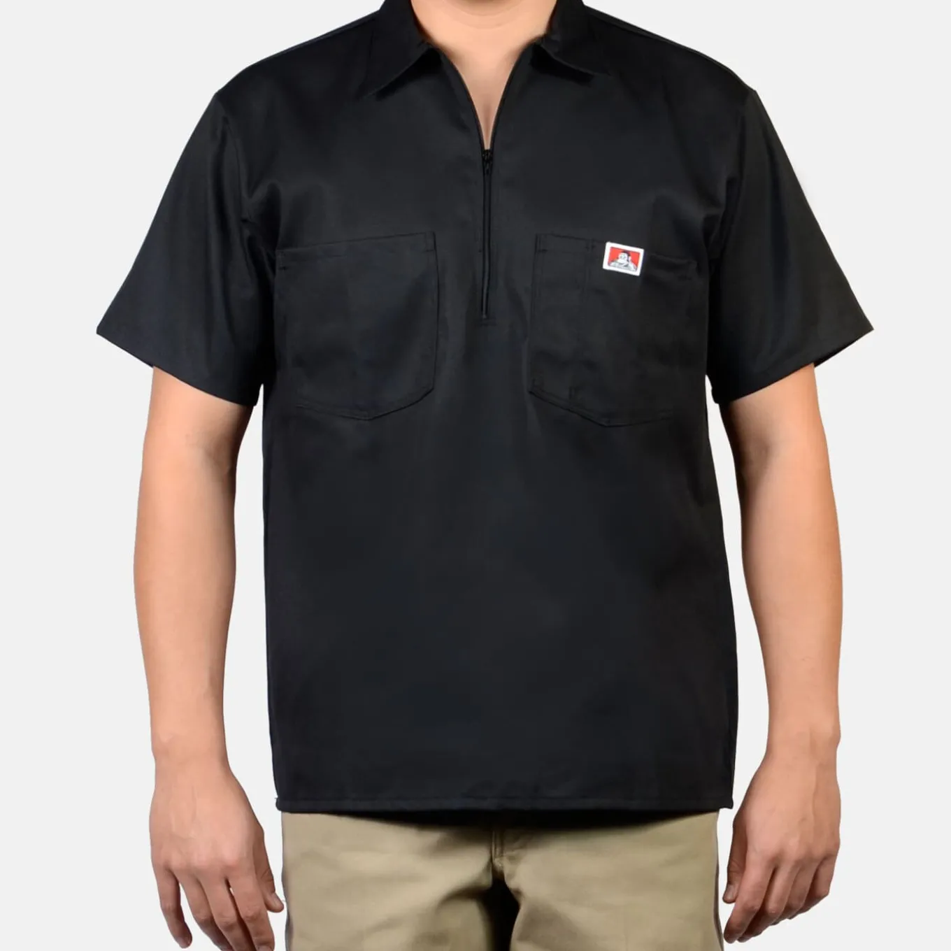 Ben Davis Short Sleeve Solid 1/2 Zip Shirt -