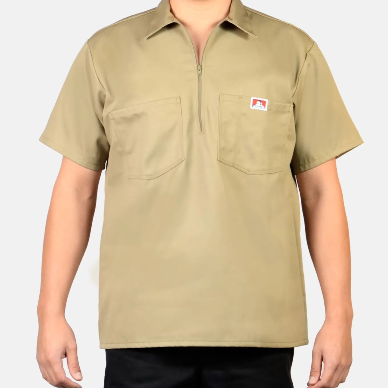 Ben Davis Short Sleeve Solid 1/2 Zip Shirt -